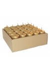 HotStar Candele Non Profumate Oro Metalizzato 25 Pz Moccoli Durata 7-8 Ore 35x80 mm