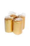 HotStar Metallic Gold Candles Pillars 4 Pcs Burning 30 Hours 60x100 mm Unscented