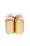 HotStar Metallic Gold Candles Pillars 4 Pcs Burning 30 Hours 60x100 mm Unscented