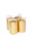 HotStar Metallic Gold Candles Pillars 4 Pcs Burning 30 Hours 60x100 mm Unscented