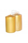 HotStar Metallic Gold Candles Pillars 4 Pcs Burning 30 Hours 60x100 mm Unscented