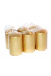 HotStar Metallic Gold Candles Pillars 6 Pcs Burning 30 Hours 60x100 mm Unscented