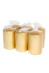 HotStar Metallic Gold Candles Pillars 6 Pcs Burning 30 Hours 60x100 mm Unscented