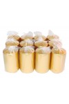 HotStar Metallic Gold Candles Pillars 12 Pcs Burning 30 Hours 60x100 mm Unscented