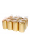 HotStar Metallic Gold Candles Pillars 12 Pcs Burning 30 Hours 60x100 mm Unscented