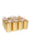 HotStar Metallic Gold Candles Pillars 12 Pcs Burning 30 Hours 60x100 mm Unscented