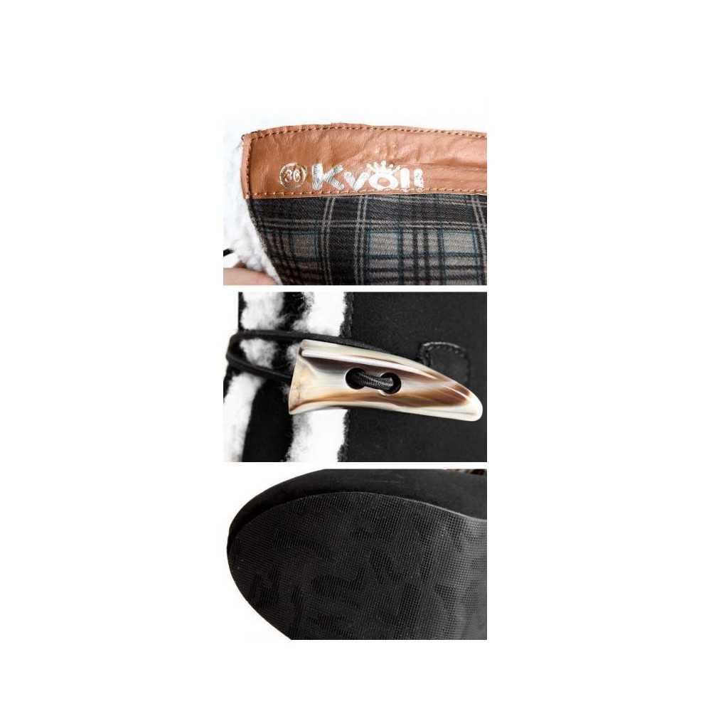 Stivaletti tacco alto sexy in camoscio con bottoni Tacco a spillo 12cm Plateau 4cm Marrone Kvoll