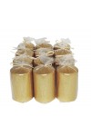 HotStar Crack Metallic Gold Candles Pillars 12 Pcs Burning 30 Hours 60x100 mm Unscented