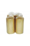 HotStar Crack Metallic Gold Candles Pillars 4 Pcs Burning 69 Hours 70x140 mm Unscented