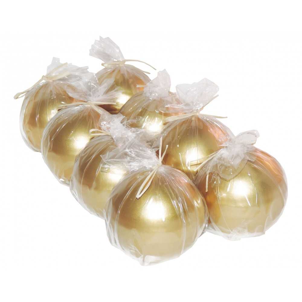 HotStar Metallic Gold Candles 8 Pcs Burning 28 Hours d80 mm Unscented