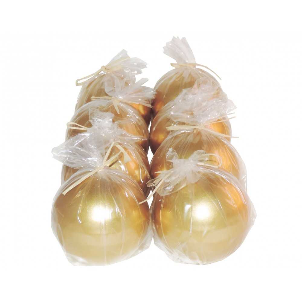 HotStar Metallic Gold Candles 8 Pcs Burning 28 Hours d80 mm Unscented