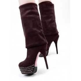 Cuissard platform boots 14cm Heel/4.5cm Platform Brown Colour