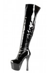 Over the knee patent leather platform boots 15cm Heel 6cm Platform Black Kvoll