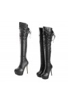 Over the knee cuissard platform boots 12.5cm Heel 3.5cm Platform Black Kvoll