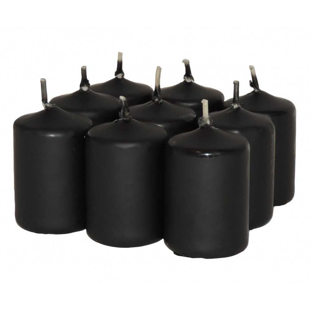 HotStar Candele Profumate Sandalo 9Pz Moccoli Durata 6 Ore 35x50 mm colore Nero