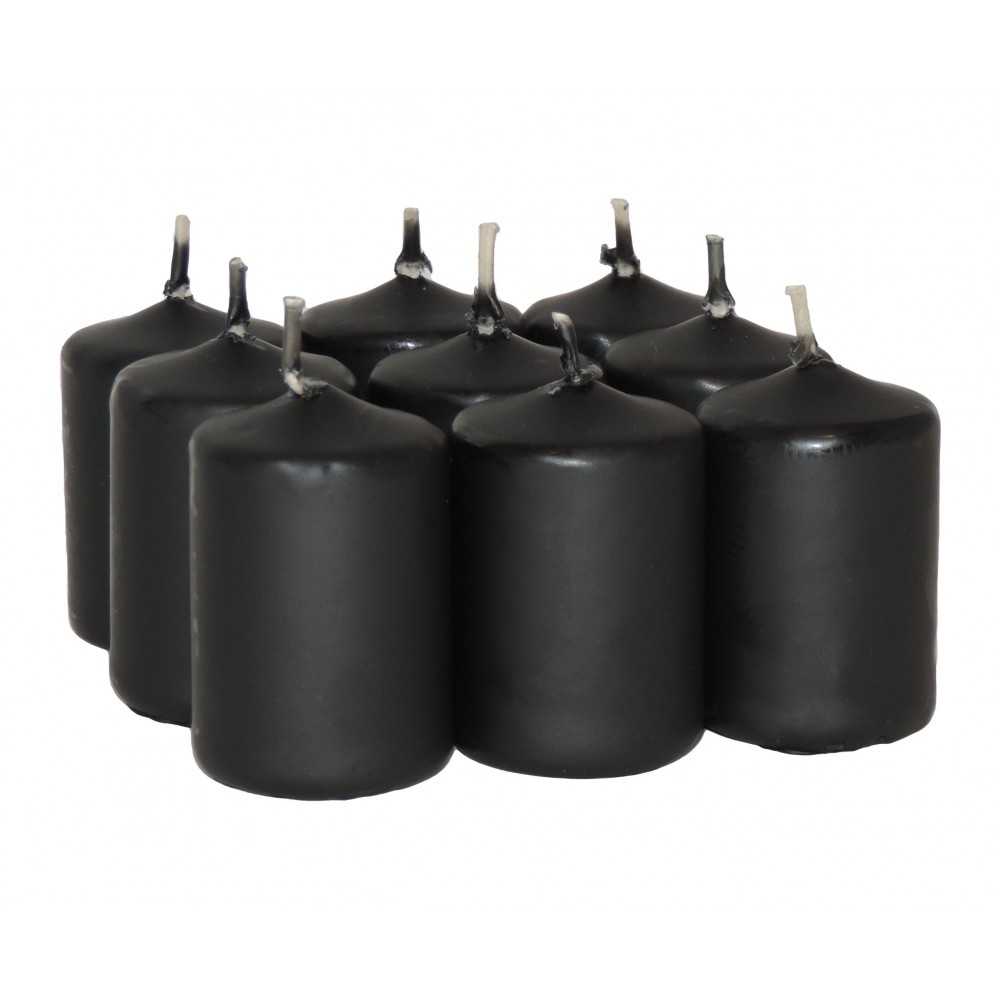 HotStar Scented Candles Sandalwood 9 Pcs Pillar Burning 6 Hours 35x50 mm Black color