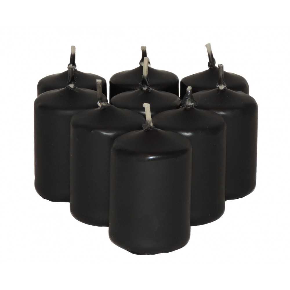 HotStar Scented Candles Sandalwood 9 Pcs Pillar Burning 6 Hours 35x50 mm Black color