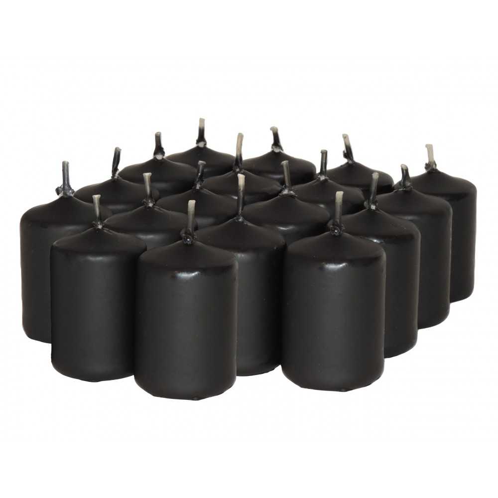 HotStar Candele Profumate Sandalo 18Pz Moccoli Durata 6 Ore 35x50 mm colore Nero