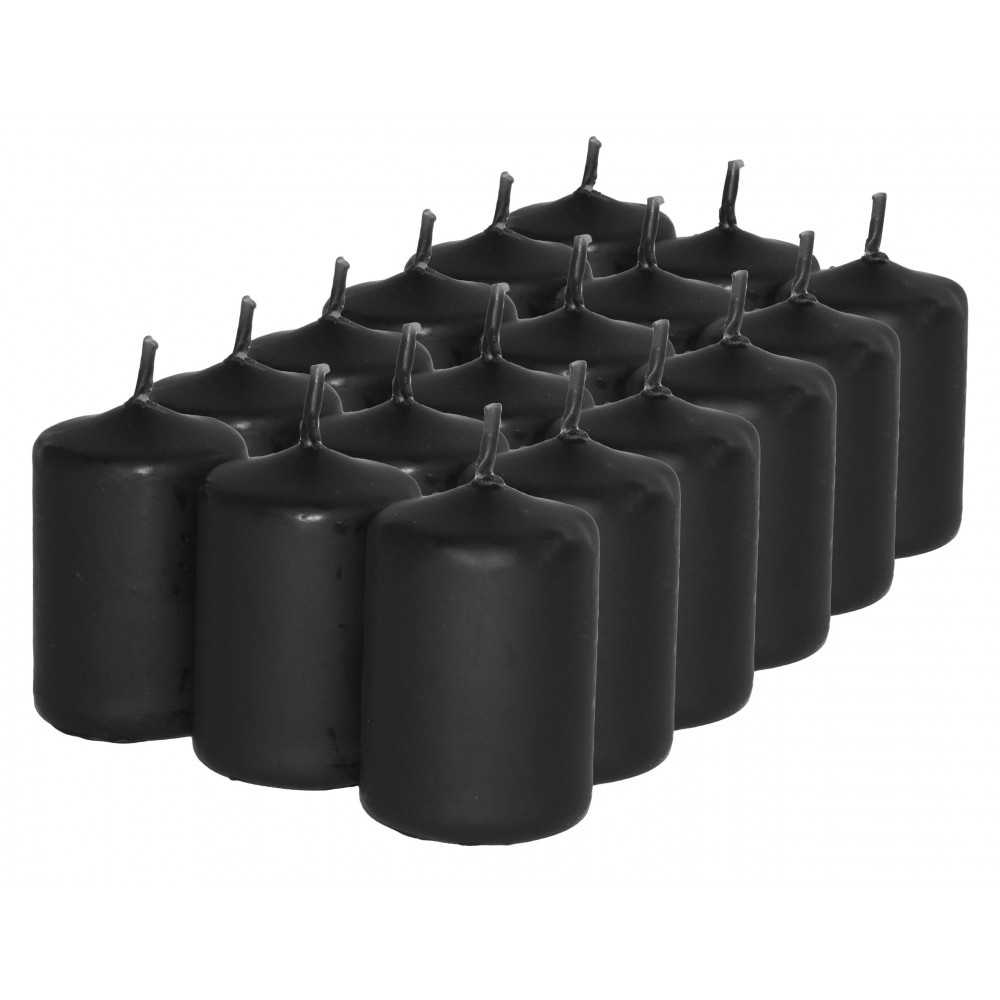 HotStar Candele Profumate Sandalo 18Pz Moccoli Durata 6 Ore 35x50 mm colore Nero