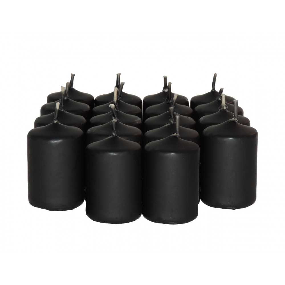 HotStar Scented Candles Sandalwood 18 Pcs Pillar Burning 6 Hours 35x50 mm Black color