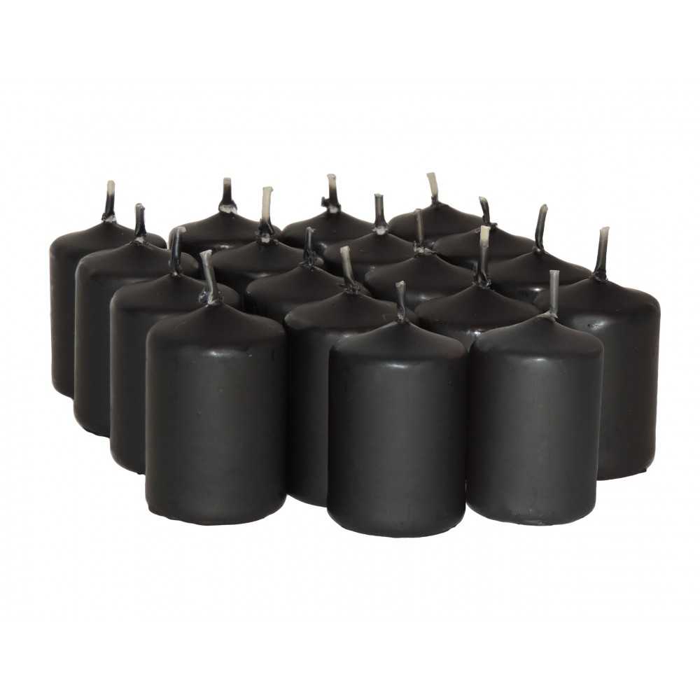 HotStar Candele Profumate Sandalo 18Pz Moccoli Durata 6 Ore 35x50 mm colore Nero