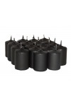 HotStar Candele Profumate Sandalo 18Pz Moccoli Durata 6 Ore 35x50 mm colore Nero