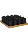 HotStar Scented Candles Sandalwood 16 Pcs Pillar Burning 6 Hours 35x50 mm Black color