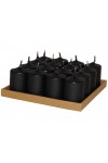 HotStar Scented Candles Sandalwood 16 Pcs Pillar Burning 6 Hours 35x50 mm Black color