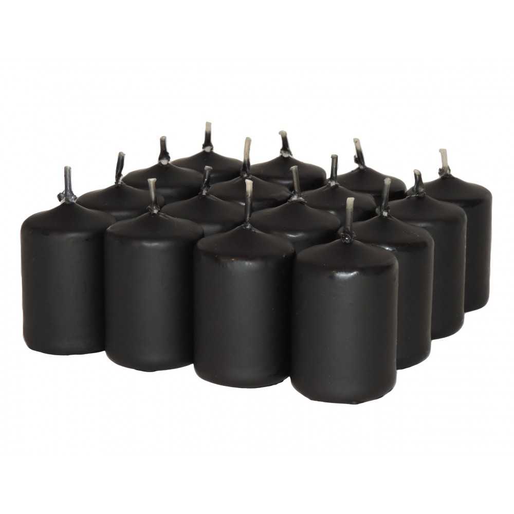 HotStar Candele Profumate Sandalo 16Pz Moccoli Durata 6 Ore 35x50 mm colore Nero