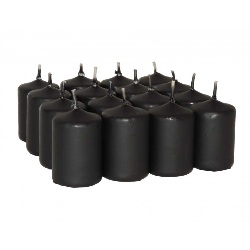 HotStar Candele Profumate Sandalo 16Pz Moccoli Durata 6 Ore 35x50 mm colore Nero