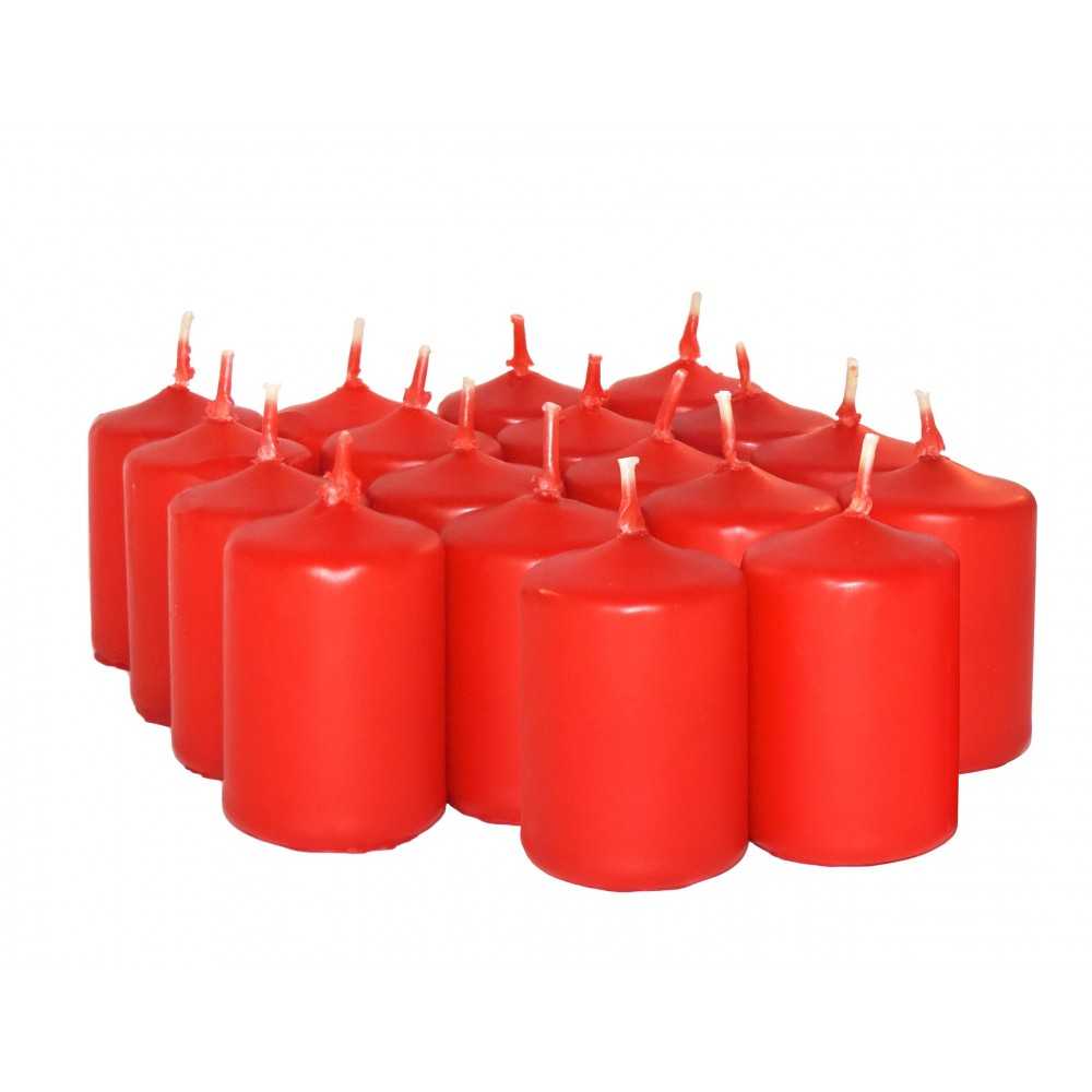 HotStar Scented Candles Strawberry 18 Pcs Pillar Duration 6 Hours 35x50 mm Strawberry color