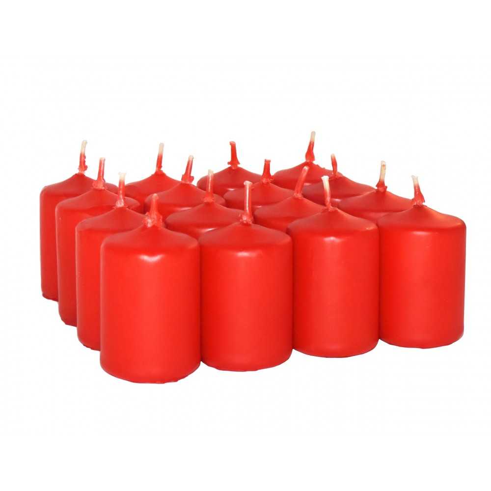 HotStar Scented Candles Strawberry 16 Pcs Pillar Duration 6 Hours 35x50 mm Strawberry color