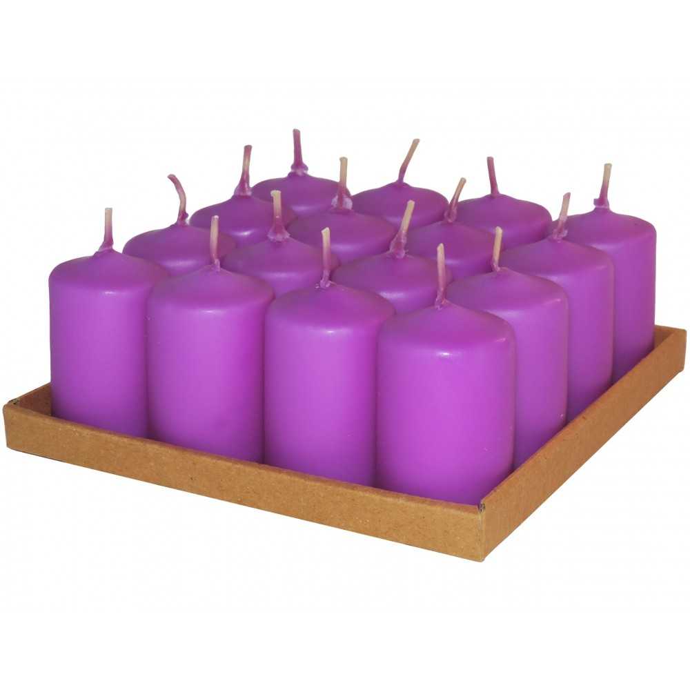 HotStar Candele Profumate Lavanda 16Pz Moccoli Durata 6 Ore 35x50 mm colore Lavanda