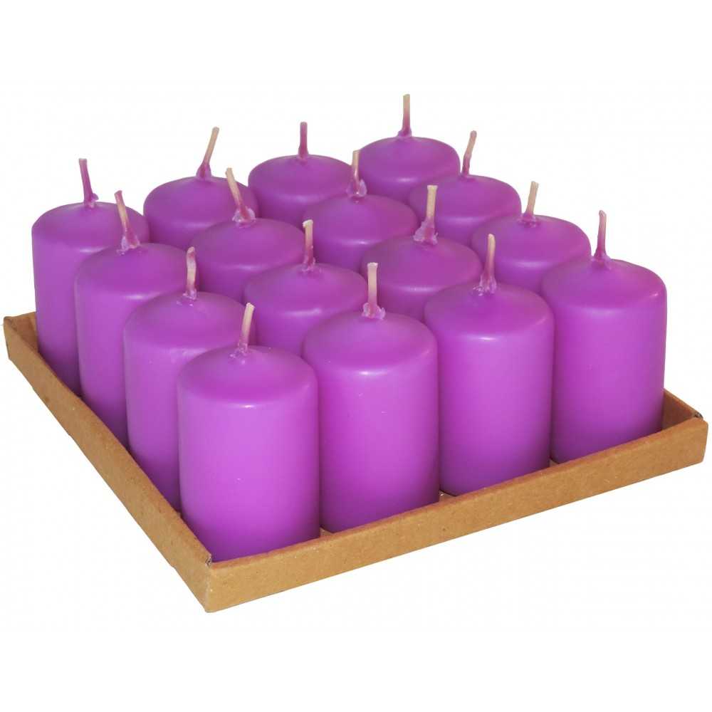 HotStar Candele Profumate Lavanda 16Pz Moccoli Durata 6 Ore 35x50 mm colore Lavanda