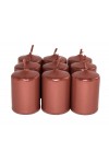 HotStar Unscented Candles Metallic Copper 9Pcs Pillar Duration 6 Hours 35x50 mm