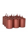 HotStar Unscented Candles Metallic Copper 9Pcs Pillar Duration 6 Hours 35x50 mm