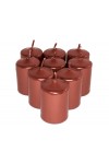 HotStar Unscented Candles Metallic Copper 9Pcs Pillar Duration 6 Hours 35x50 mm