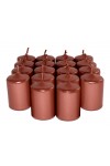 HotStar Unscented Candles Metallic Copper 18 Pcs Pillar Duration 6 Hours 35x50 mm