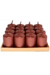 HotStar Unscented Candles Metallic Copper 16 Pcs Pillar Duration 6 Hours 35x50 mm