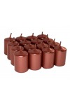 HotStar Unscented Candles Metallic Copper 16 Pcs Pillar Duration 6 Hours 35x50 mm