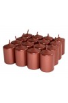 HotStar Unscented Candles Metallic Copper 16 Pcs Pillar Duration 6 Hours 35x50 mm