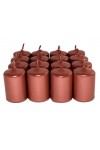 HotStar Unscented Candles Metallic Copper 16 Pcs Pillar Duration 6 Hours 35x50 mm