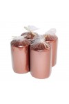 HotStar Metallic Copper Candles Pillars 4 Pcs Burning 30 Hours 60x100 mm Unscented