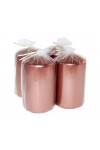 HotStar Metallic Copper Candles Pillars 4 Pcs Burning 30 Hours 60x100 mm Unscented