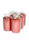 HotStar Metallic Copper Candles Pillars 6 Pcs Burning 30 Hours 60x100 mm Unscented