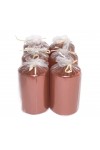 HotStar Metallic Copper Candles Pillars 6 Pcs Burning 30 Hours 60x100 mm Unscented