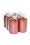 HotStar Metallic Copper Candles Pillars 6 Pcs Burning 30 Hours 60x100 mm Unscented