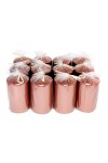 HotStar Metallic Copper Candles Pillars 12 Pcs Burning 30 Hours 60x100 mm Unscented