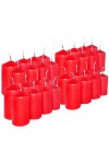 HotStar Pillar Wax Cylindrical Candles Duration 7 Hours d40 h70 mm Red Color Set of 32 Pieces