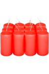 HotStar Pillar Wax Cylindrical Candles Duration 12 Hours d45 h90 mm RED Color Set of 12 Pieces